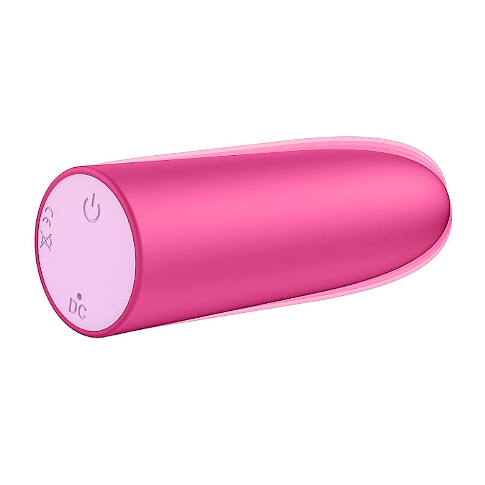 Vibrador Bullet Recarreg�vel em Silicone Jenny Pink - Detalhe da base de carregamento e bot�o