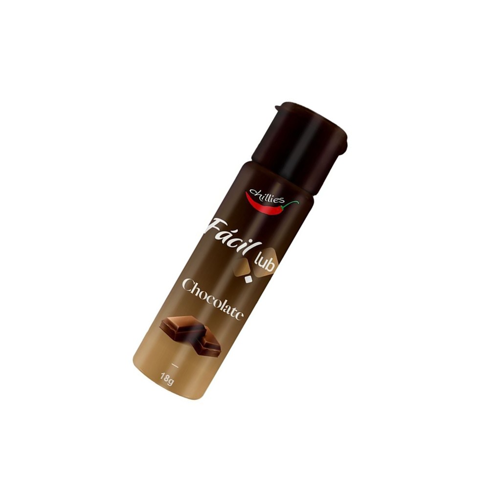 Gel Lubrificante Beij�vel Sabor Chocolate F�cil Lub 18g em embalagem com reflexo sutil, exibindo o design do produto