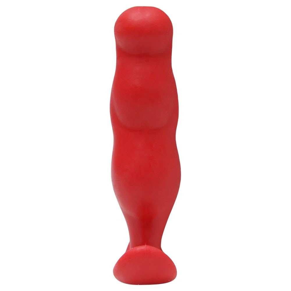 Vista traseira do Plug Anal Mini Vermelho 8x2cm, exibindo o formato c�nico e a base para seguran�a