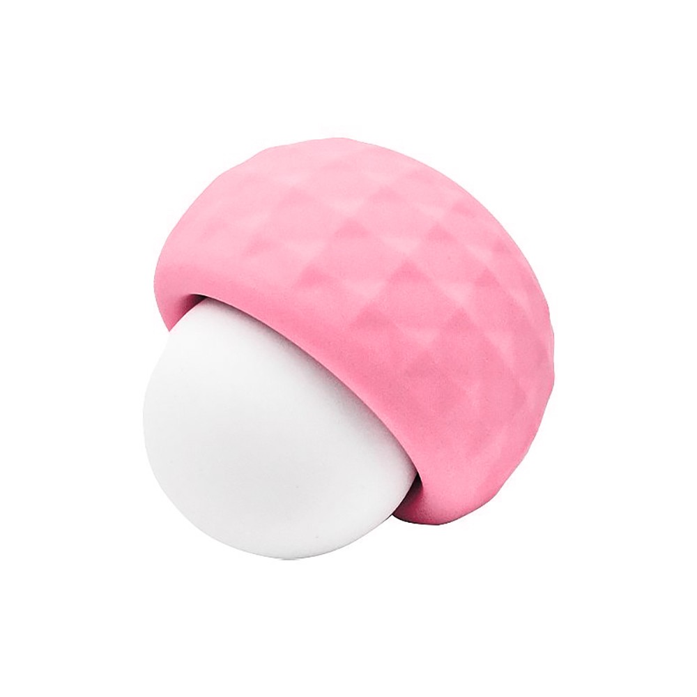 Vibrador Discreto para Clit�ris em Silicone Recarreg�vel 10 Vibra��es Disfar�ado de P�rola Rosa - Vista do vibrador com a p�rola exposta e a base rosa texturizada