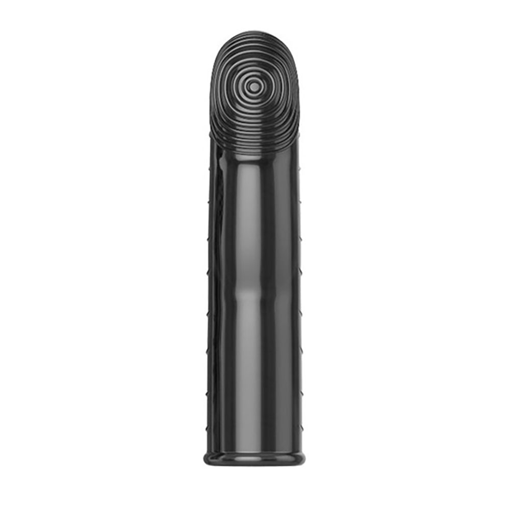 Dedeira lisa em silicone fum� com detalhes de an�is na ponta, ideal para car�cias