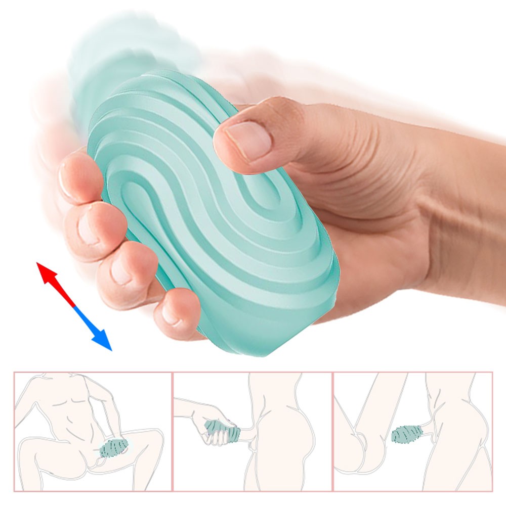 Masturbador masculino Cupid-X Twist Angel, mostrando a forma flex�vel e male�vel do silicone interno
