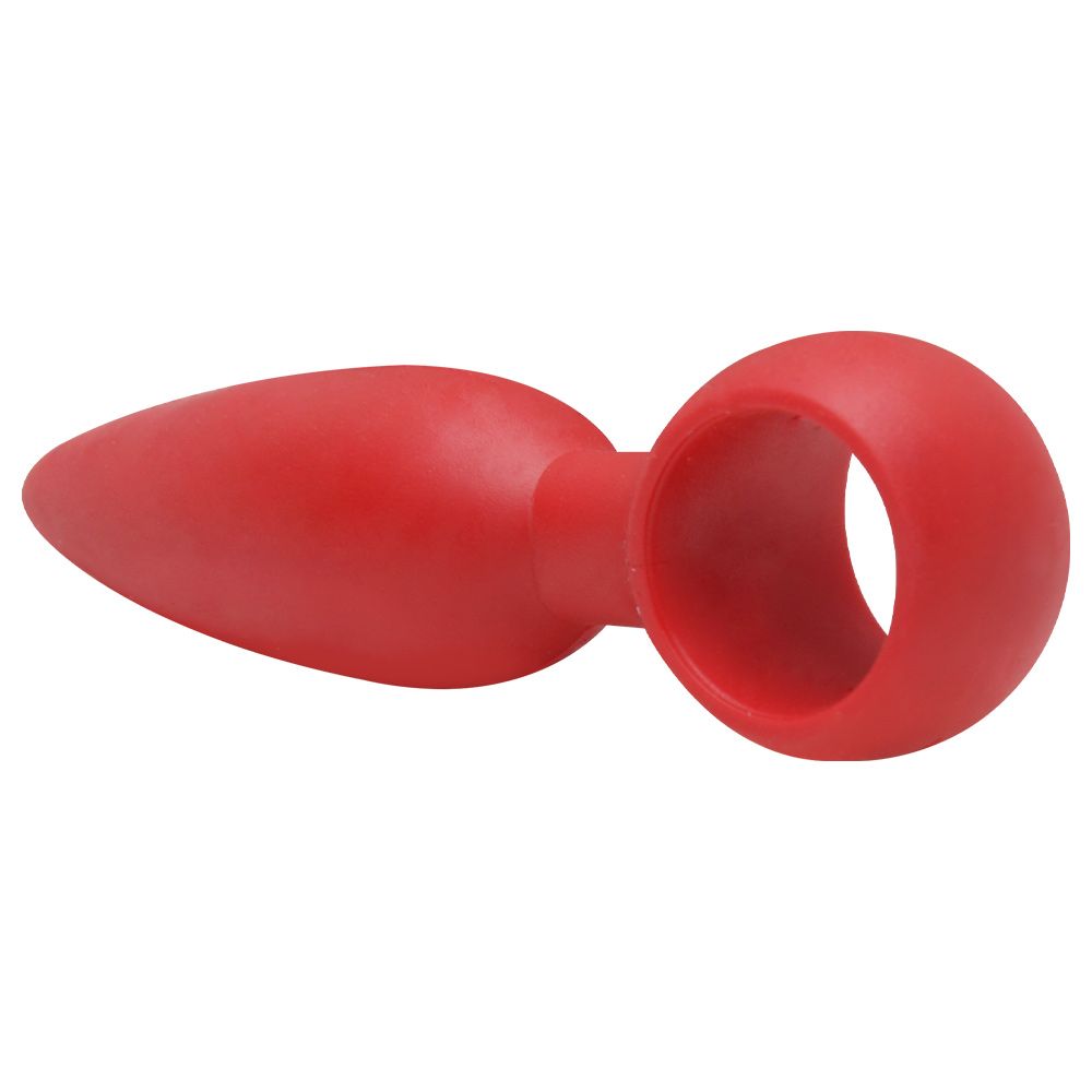 Plug Anal Iniciante Intensive em Silicone Vermelho, vista em perspectiva mostrando a ponta c�nica