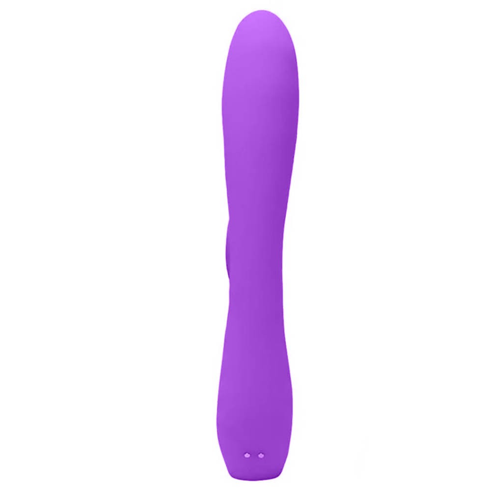 Vibrador Duplo Muses Roxo, vista traseira, destacando a eleg�ncia do design e a simplicidade dos controles