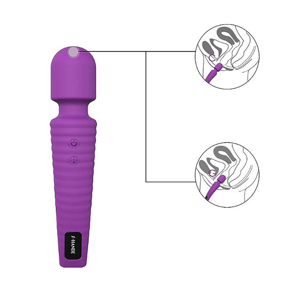 Demonstra��o do uso do Massageador Er�tico Star Roxo em diferentes pontos do corpo.