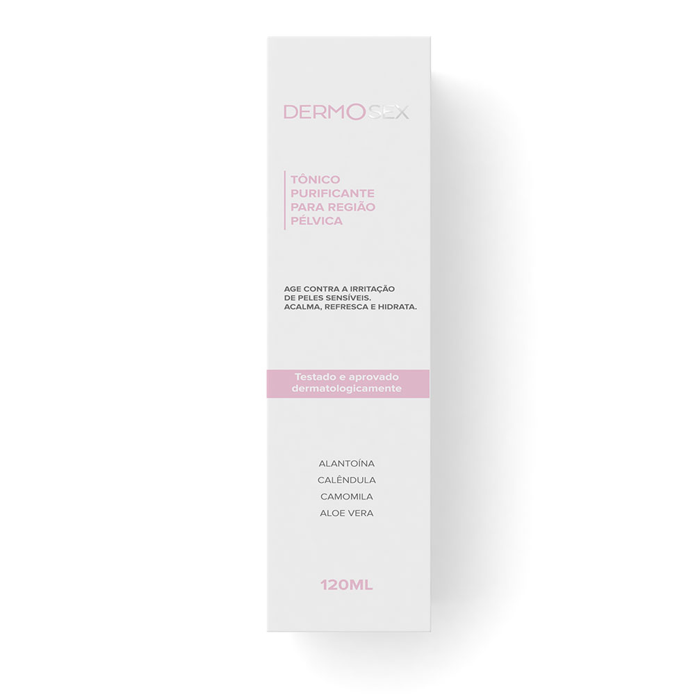 Caixa do Purificante e Refrescante para Vagina P�s Depila��o 120ml em vista frontal, mostrando informa��es
