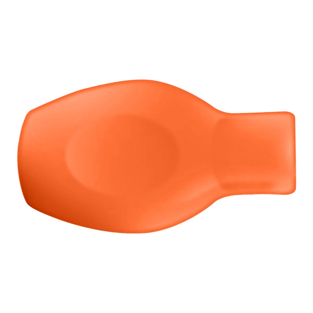 Vista superior da Ducha Higi�nica �ntima 100ml Laranja, destacando o corpo flex�vel de silicone
