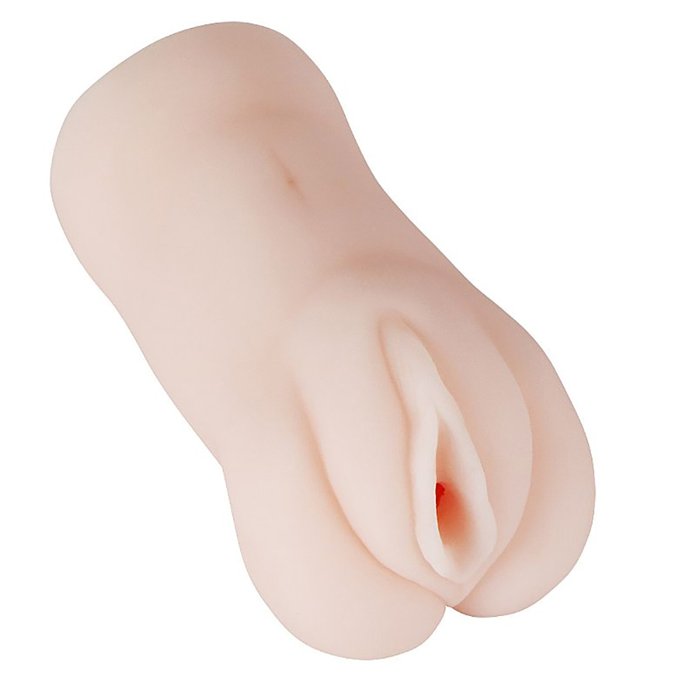 Masturbador Vagina Tight Pussy Cyberskin em vista lateral com detalhes da abertura