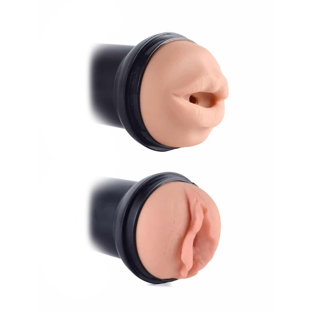 Masturbador Training Master, detalhe da abertura de vagina em cyberskin bege