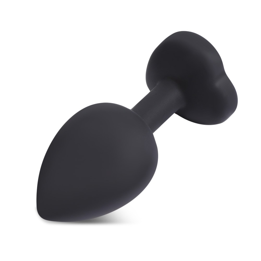 Detalhe do acabamento em silicone na cor preta do Plug Anal Joia destacando a textura macia e segura para o corpo