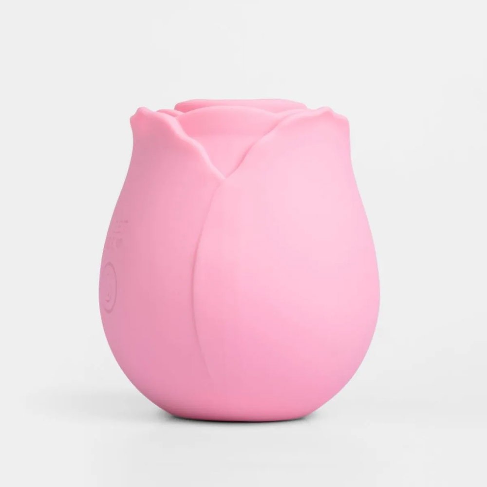 Vibrador para Clit�ris Recarreg�vel Fl� Rosa em close, destacando o formato de tulipa e o silicone macio