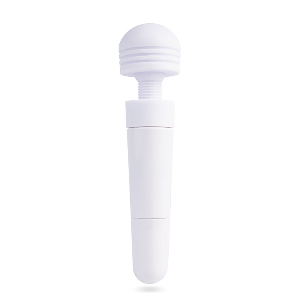 Massageador Er�tico em Silicone e ABS com Vibro Branco - corpo do massageador em silicone branco