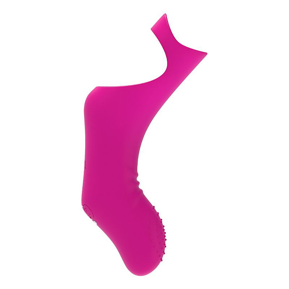 Dedeira Estimuladora Smile Pink vista de lado, mostrando a textura do silicone e o design ergon�mico