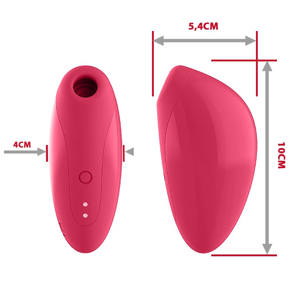 Pulsador de Clit�ris Recarreg�vel Pink em vista diagonal, evidenciando o formato port�til e elegante