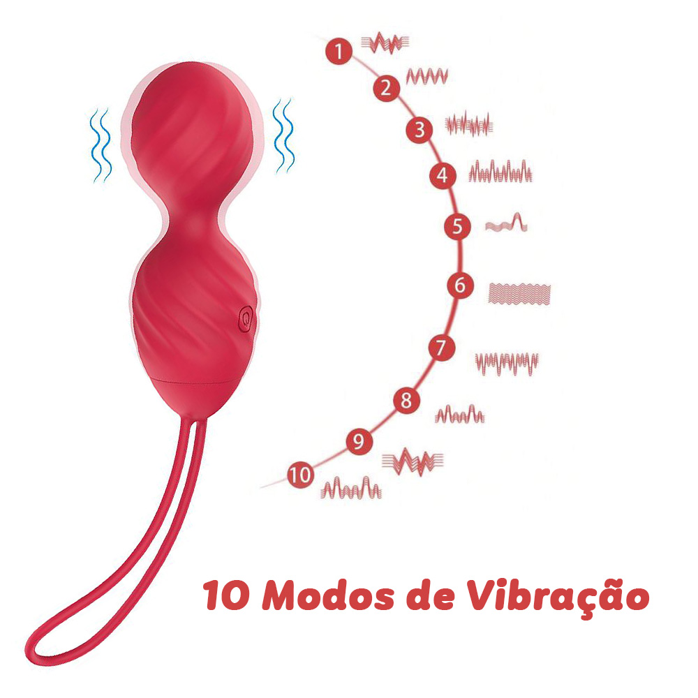 Bola de Pompoarismo Ambar Pink e controle remoto mostrando 10 modos de vibra��o