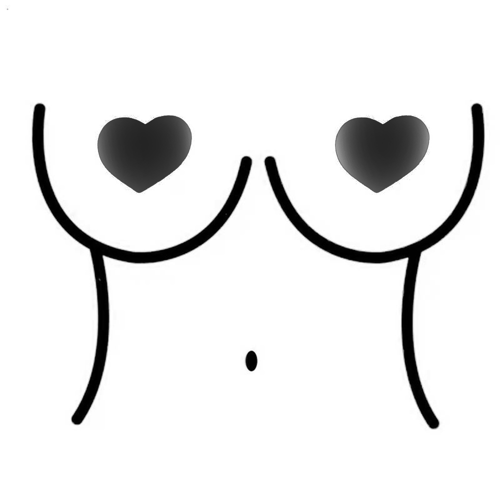 Close no Tapa Mamilo Sexy Cora��o Tecido Preto em um �nico mamilo, mostrando a textura do tecido em detalhe