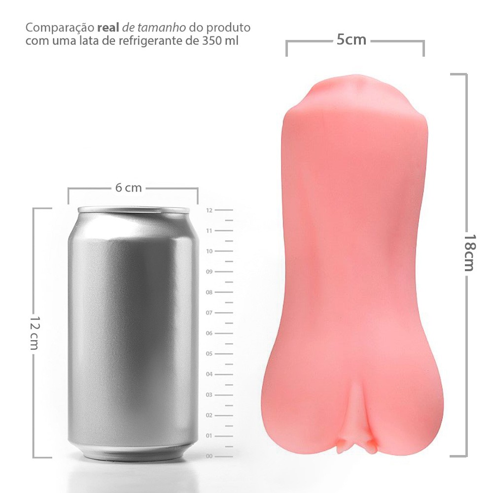 Masturbador Boca e Vagina Cyberskin Cris Bege - Vista traseira do produto