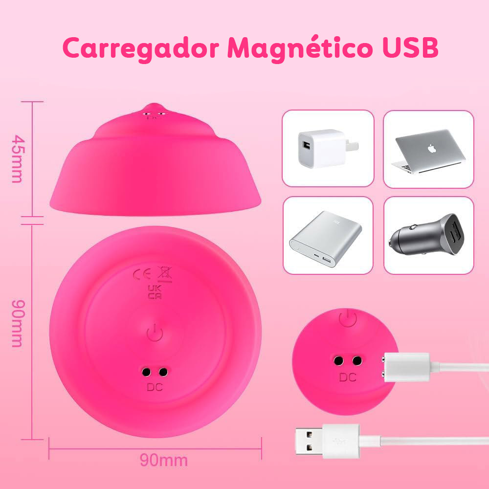 Vista do interior do estimulador de mamilo em silicone pink, mostrando a textura para massagem