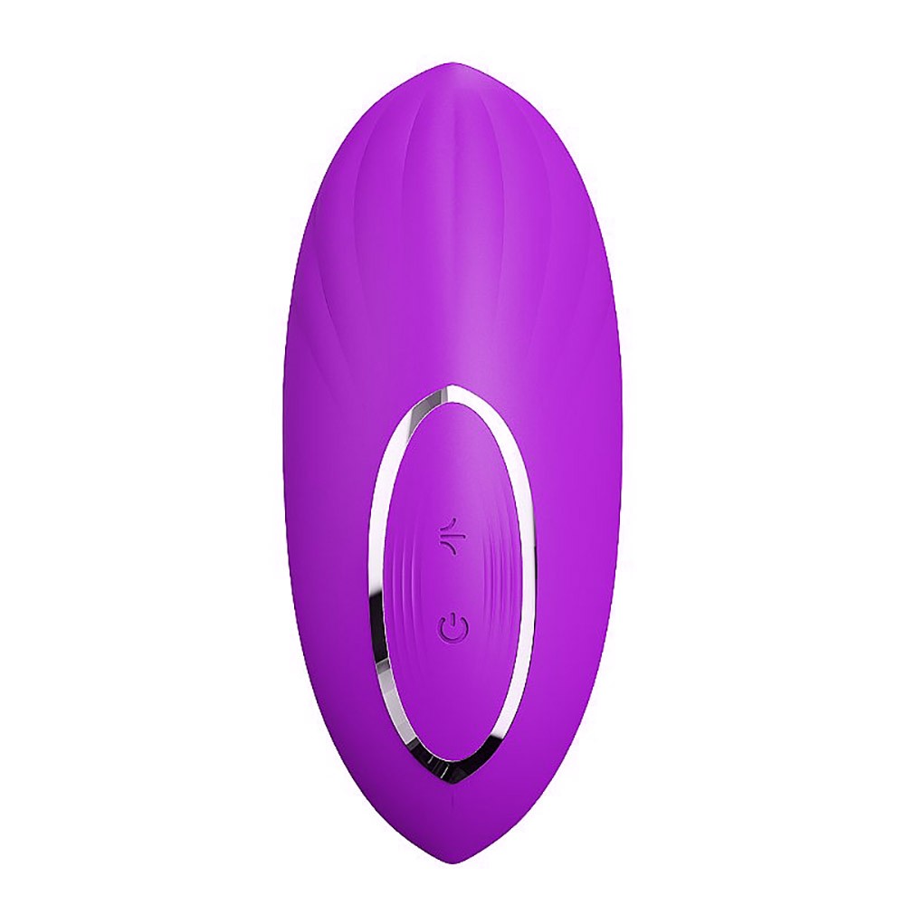Pulsador de Clit�ris Recarreg�vel Bean Roxo em vista posterior, destacando o painel de controle com bot�es