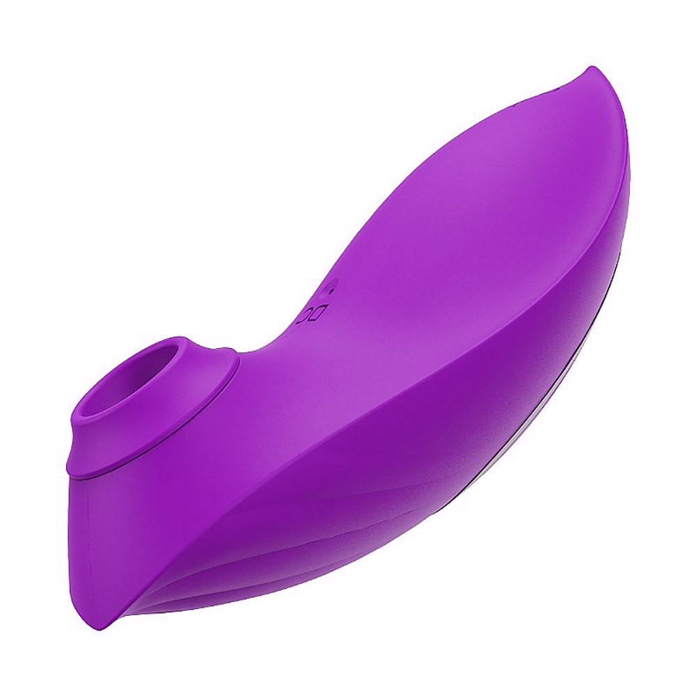 Pulsador de Clit�ris Recarreg�vel Bean Roxo em close do bocal de estimula��o, evidenciando o silicone macio