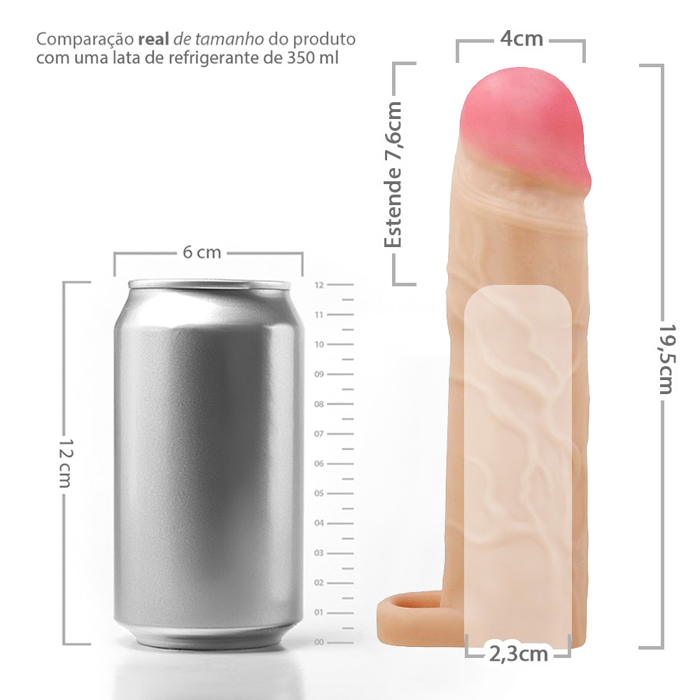 Capa Peniana em Cyberskin Gerd Bege montada, demonstrando propor��es e design