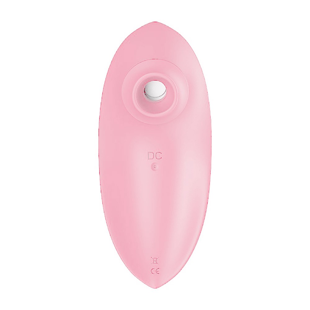 Pulsador de Clit�ris Recarreg�vel Bean Rosa visto de frente, destacando o bocal de suc��o no formato de l�bios