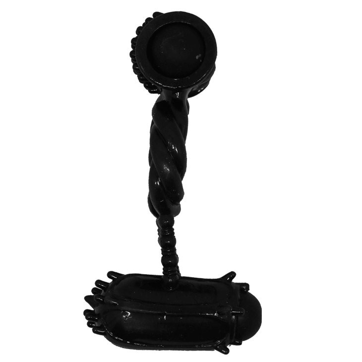 Vista lateral do Anel Peniano Sweet Ring Preto, mostrando o vibrador acoplado e a parte que envolve o p�nis