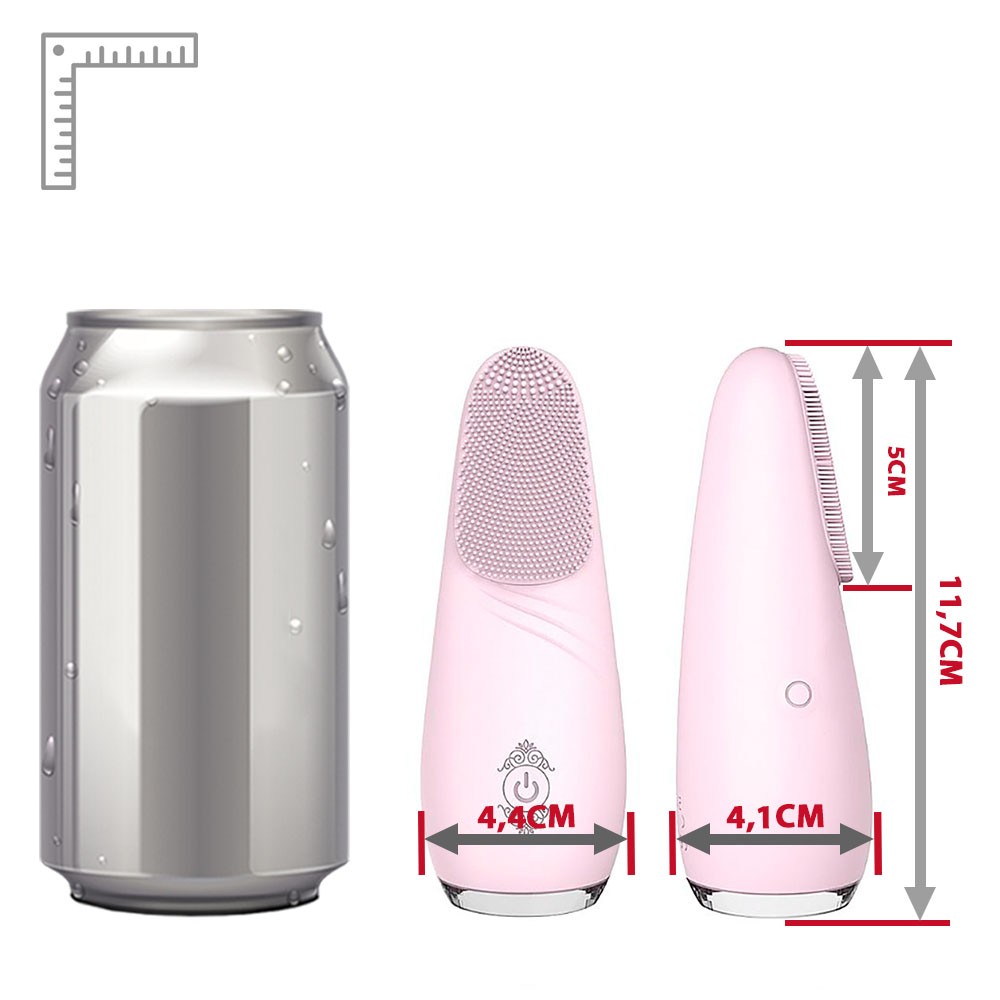 Embalagem do Vibrador para Clit�ris Ella Rosa, recarreg�vel, exibindo as caracter�sticas do produto, incluindo �cones de cerdas, vibra��o e controle de temperatura