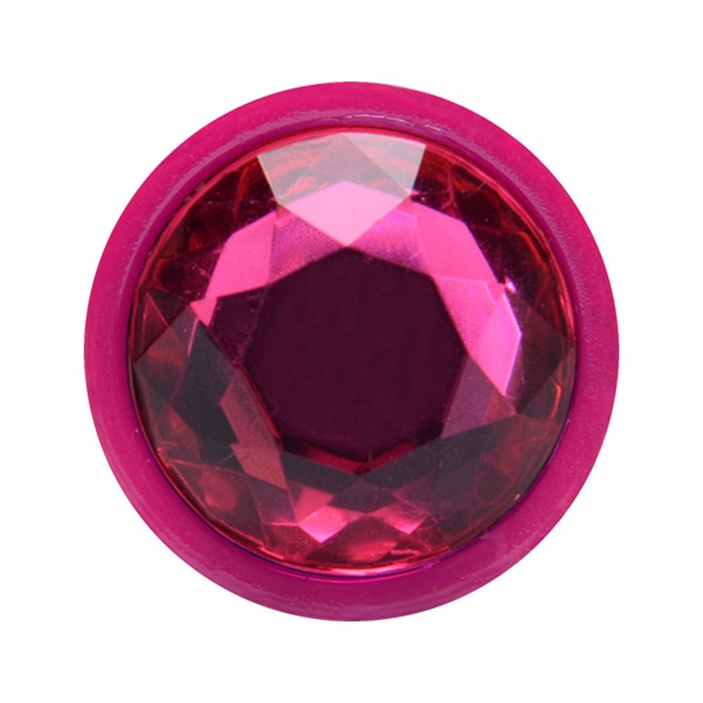 detalhe do acabamento em ABS rosa do Plug Anal Joia mostrando a cor vibrante e superf�cie suave