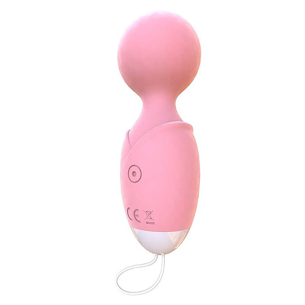 Vista traseira do Massageador Er�tico Loli Rosa, destacando a base de recarga e o material de silicone macio.
