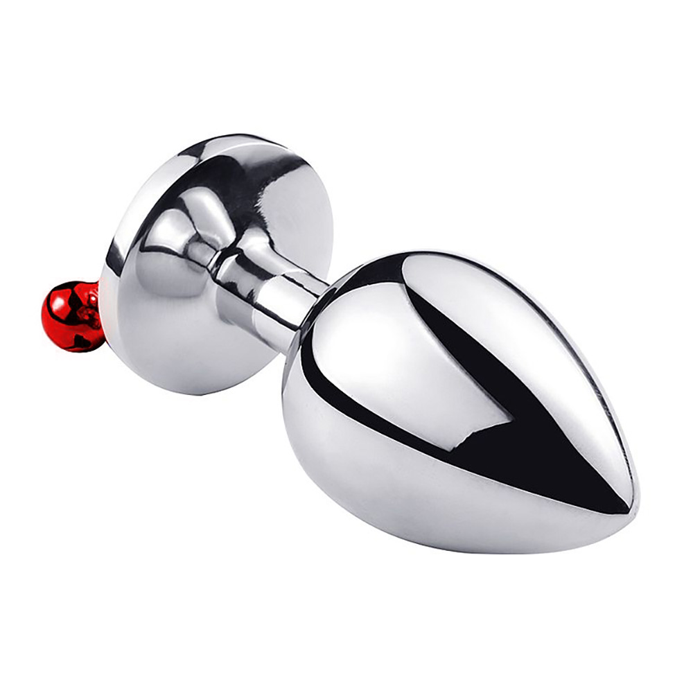 close na ponta anat�mica do plug anal de metal para inser��o gradual segura e confort�vel