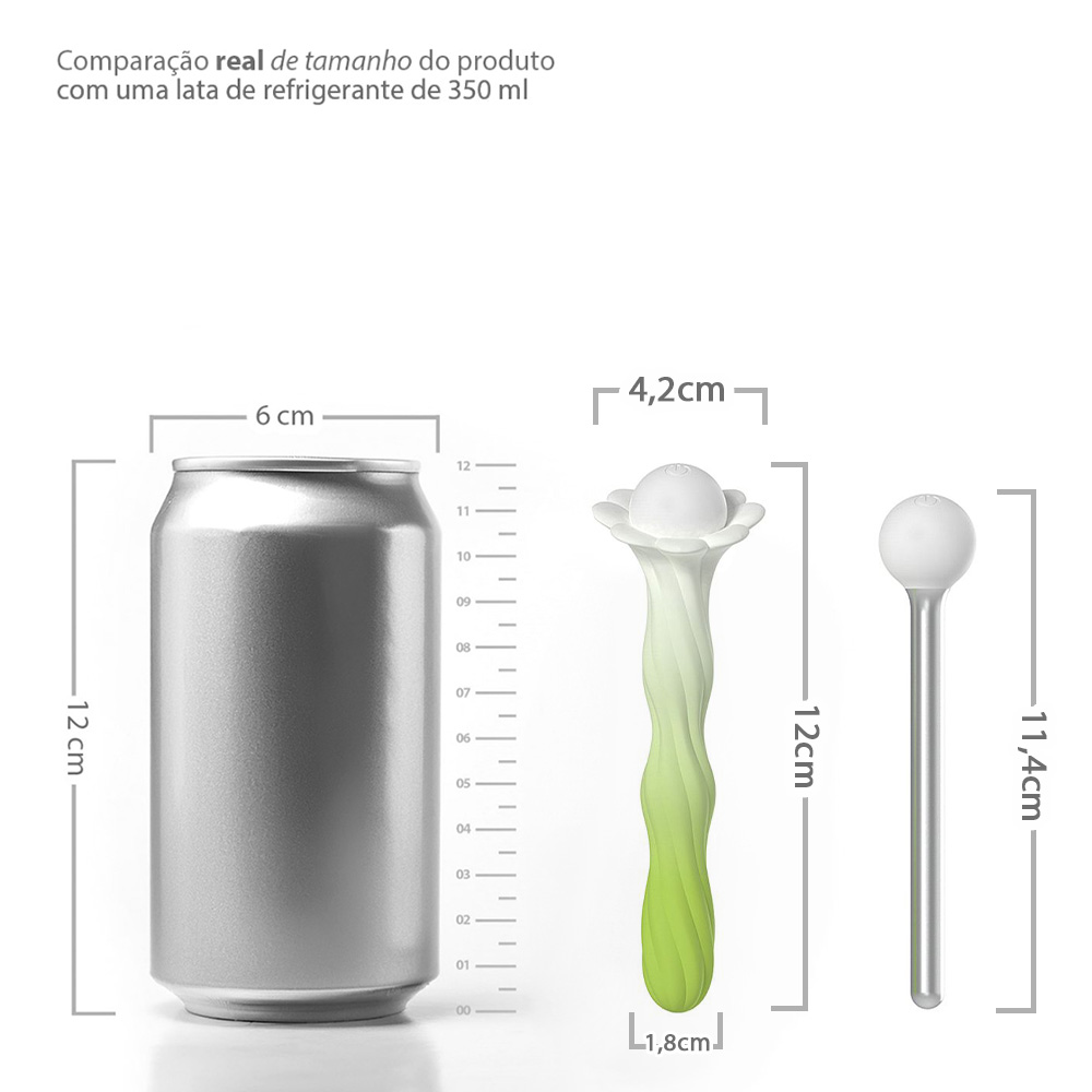Vibrador Feminino Recarreg�vel em Silicone com 10 Vibra��es Verde, detalhe da ponta massageadora