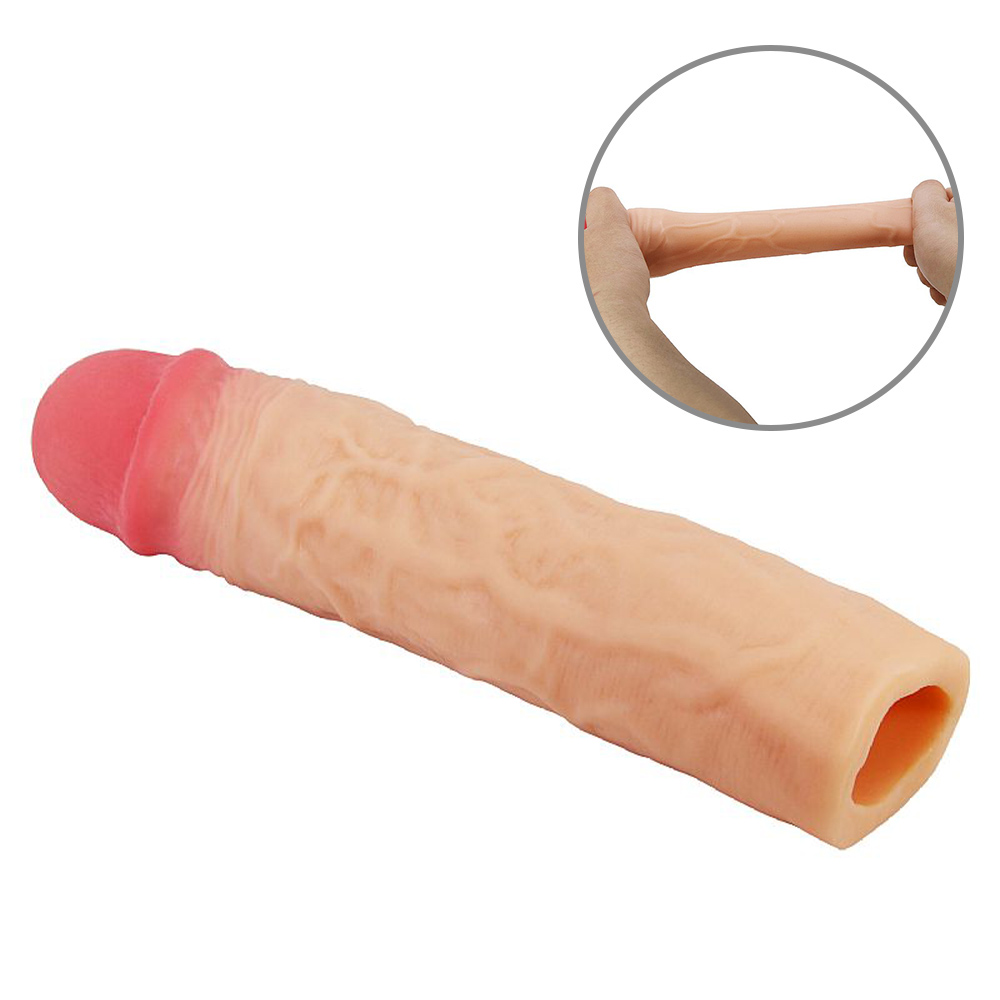 Capa Peniana em Cyberskin, close-up da ponteira e a transi��o para a parte do extensor, em tom natural