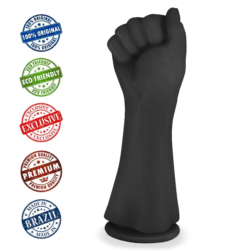 Penetrador para Pr�tica de Fisting Real�stico Hand Fist Power 23 x 7,8cm Bege com detalhes da textura