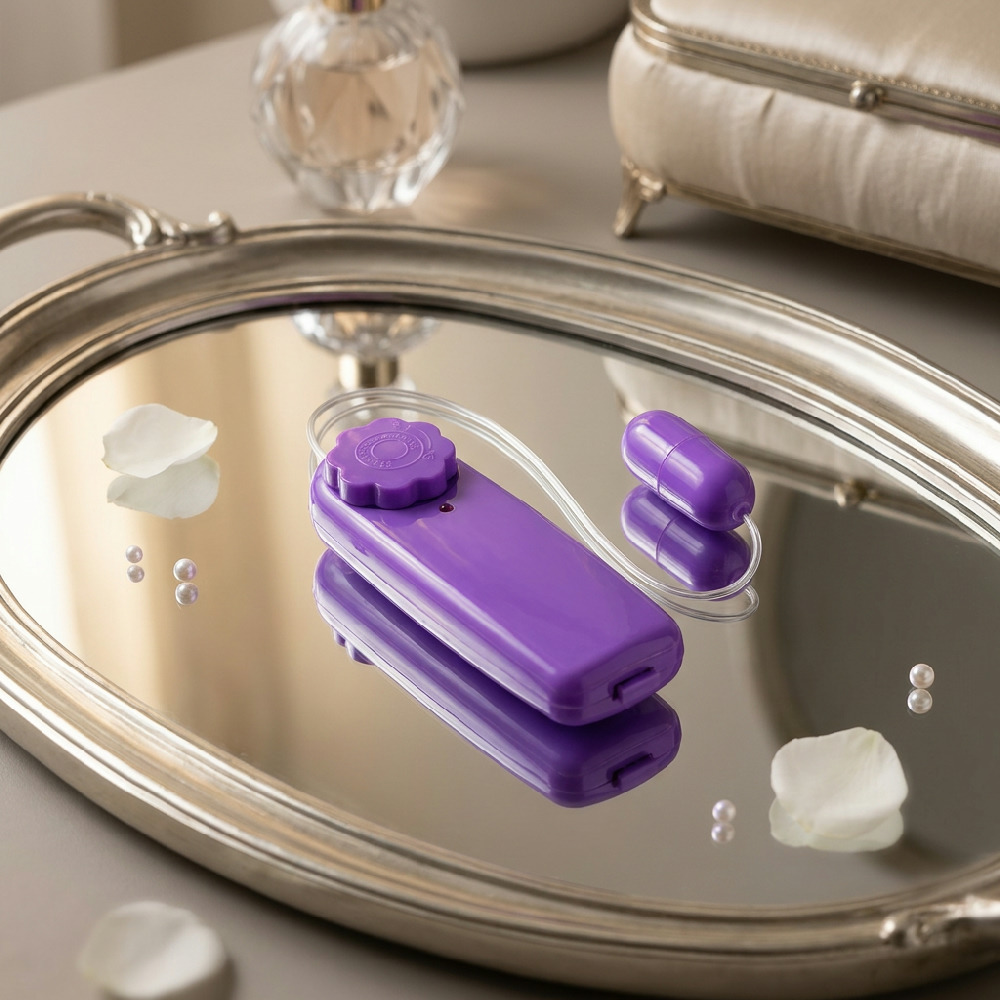 Vibrador Bullet Mini C�psula com Multivelocidade e Controle com Fio Roxo - Embalagem