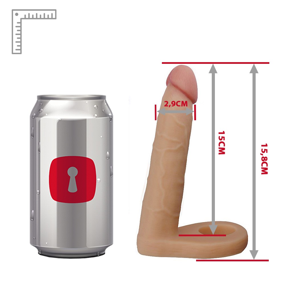 Vibrador Bullet 15,8 x 2,9cm Bege em detalhe, destacando seu design e tamanho