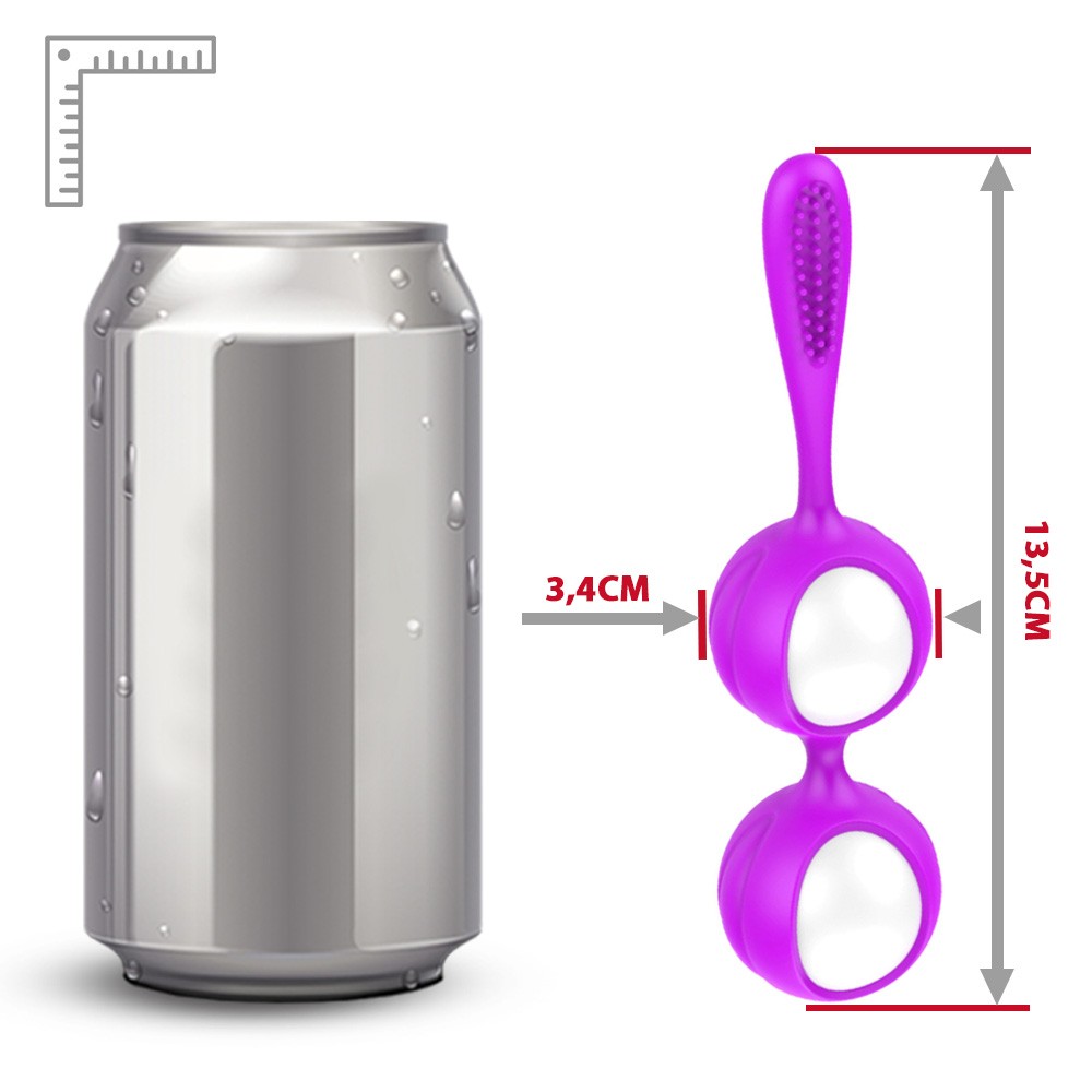 Bola de Pompoarismo em Silicone Recarreg�vel Roxo, vis�o da base do produto com a haste texturizada e o design suave