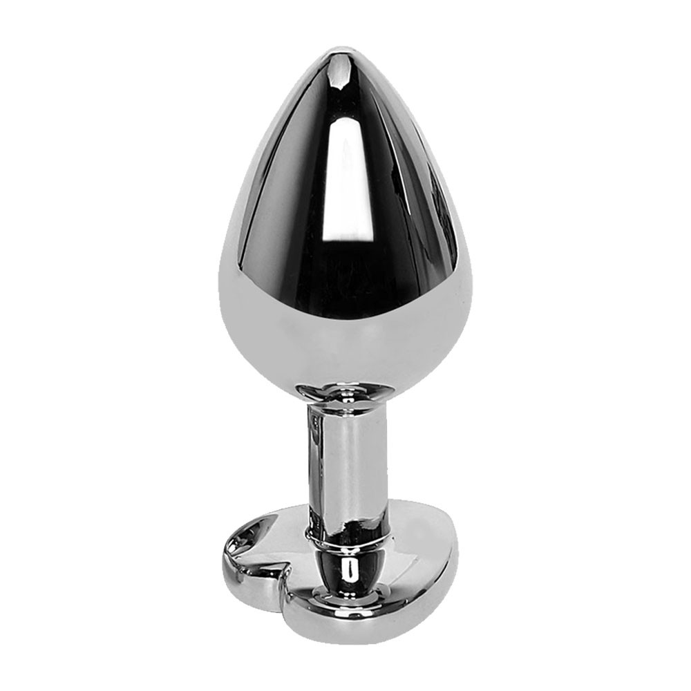 vista da base em forma de coracao vermelho do plug anal joia com pedra facetada evidenciando seguranca e design sofisticado