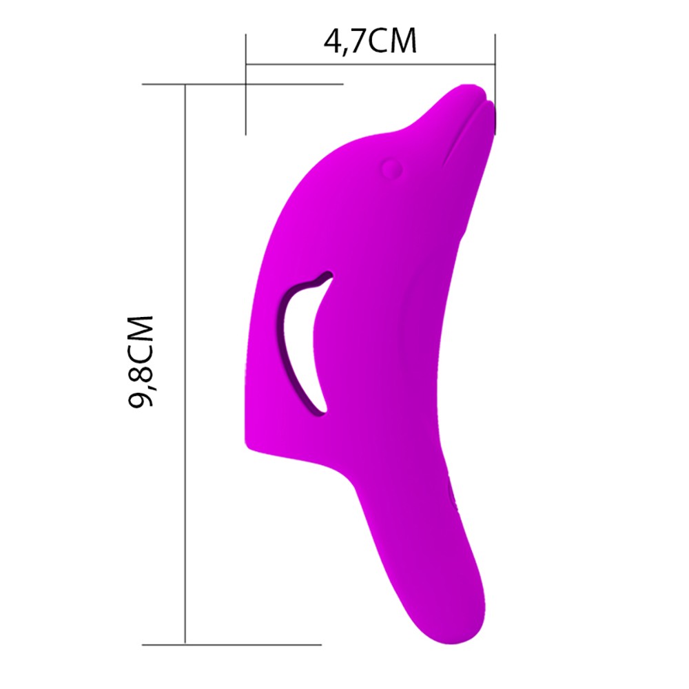 Dedeira Estimuladora Formato de Golfinho Delphini Pink em close, mostrando a textura suave do silicone
