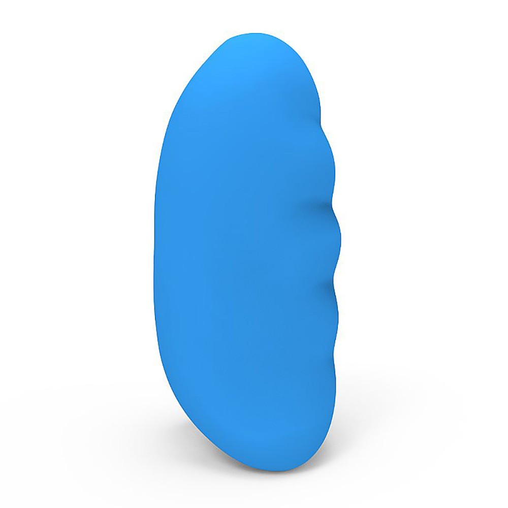 Masturbador Masculino Textura Utopia Azul em uso simulado, com indica��o de encaixe no p�nis