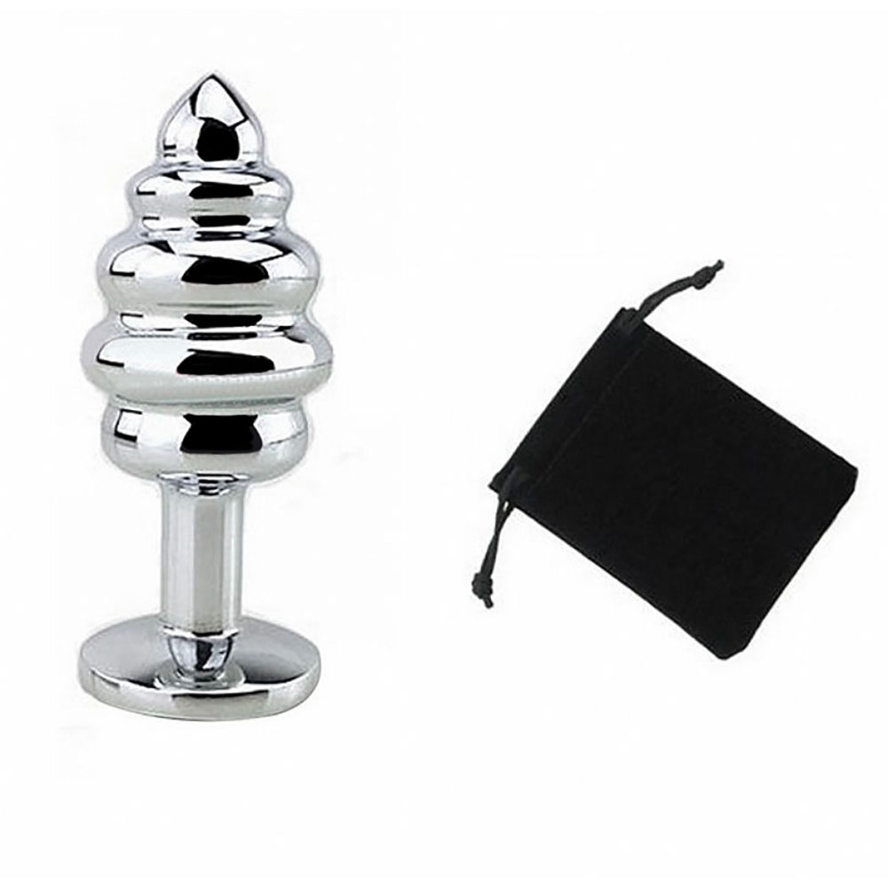 Detalhe do acabamento em a�o do Plug Anal Joia Colm�ia Transparente mostrando polimento suave e brilho discreto