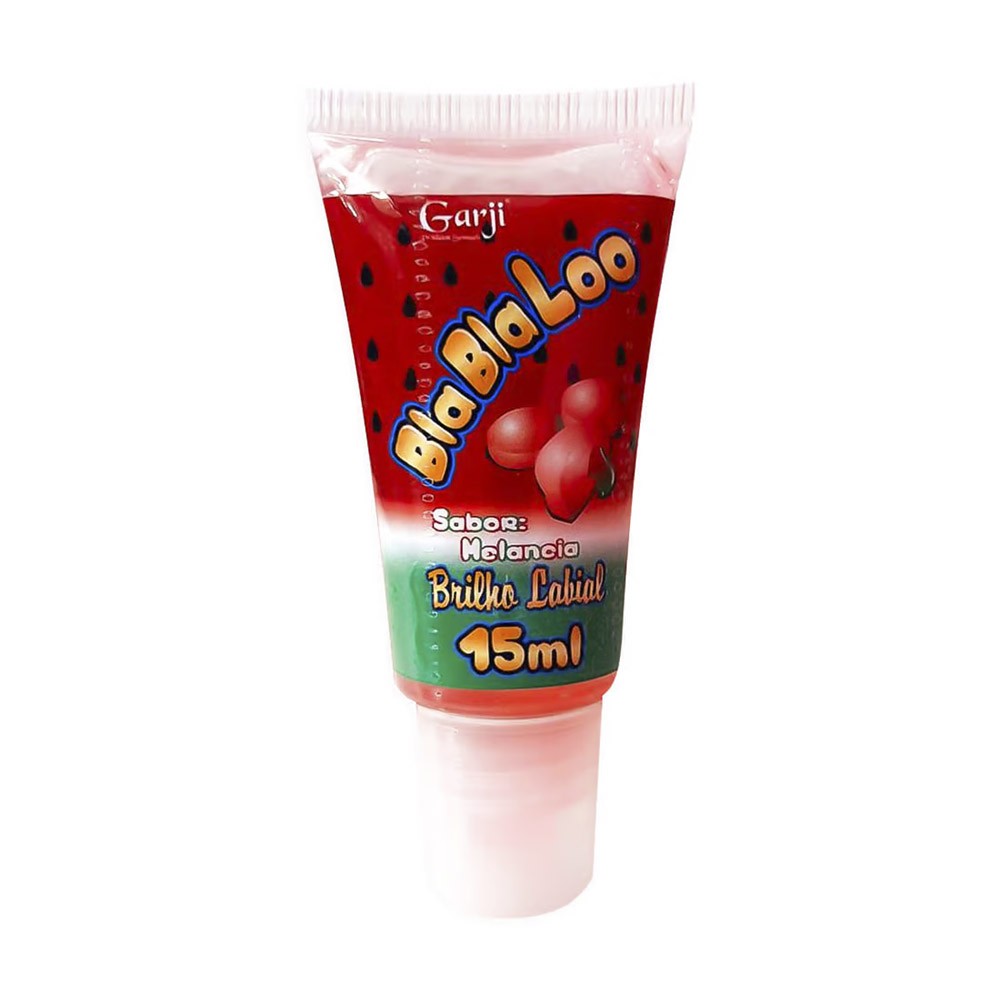 Gel do Beijo Brilho Labial BlaBlaLoo Melancia 15ml - Detalhe do frasco aberto