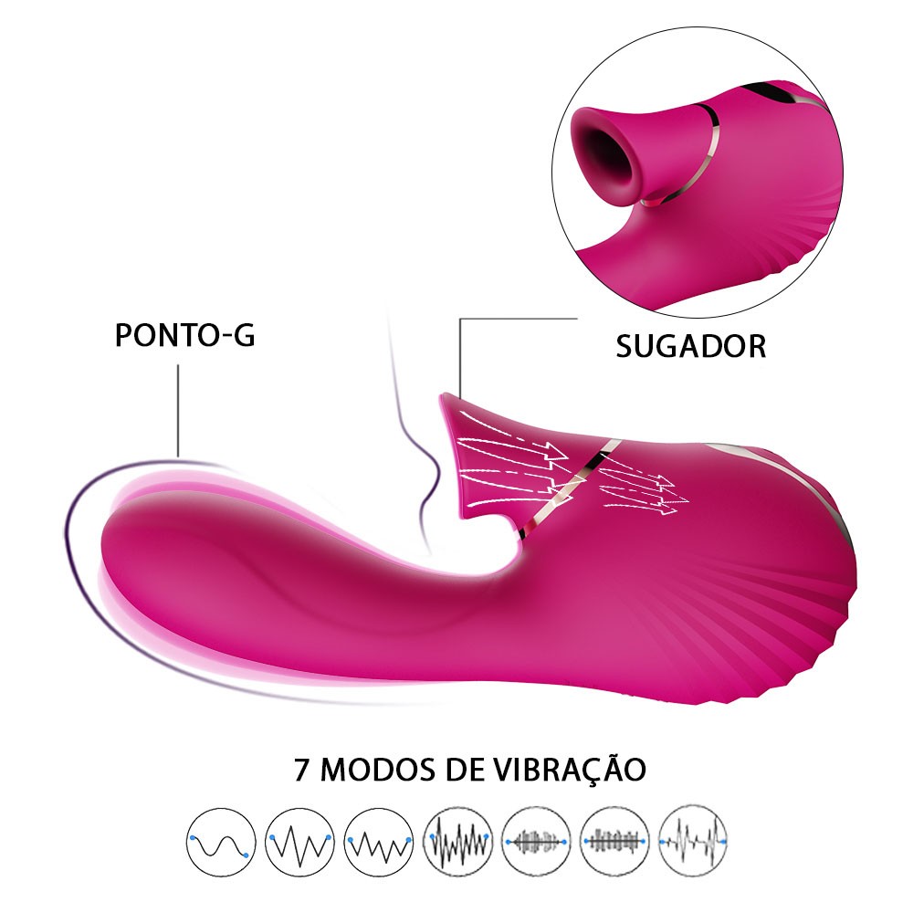 Vibrador Duplo em Silicone Recarreg�vel Pink mostrando a flexibilidade do material