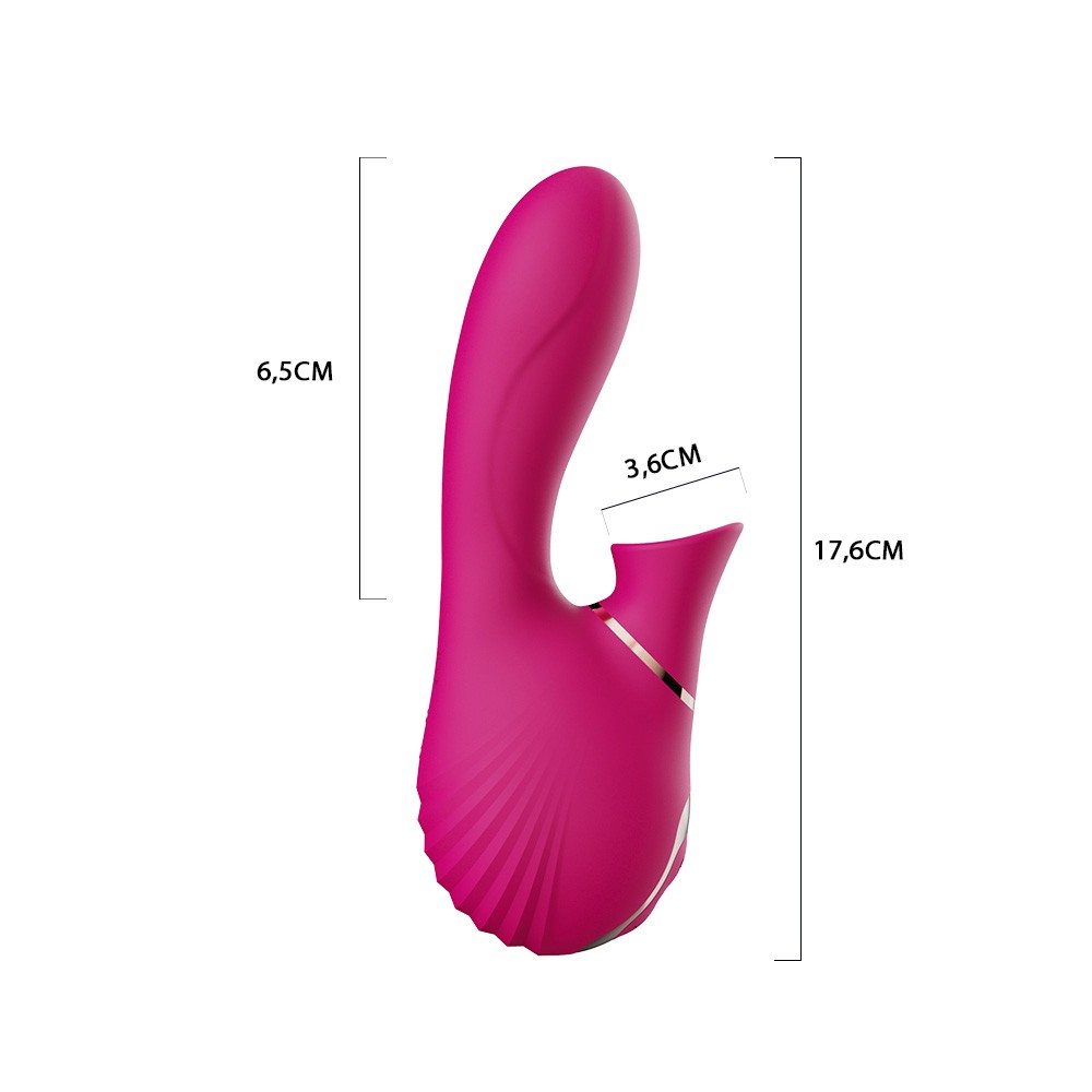 Vibrador Duplo em Silicone Recarreg�vel Pink em um �ngulo que destaca a ponta para o ponto G