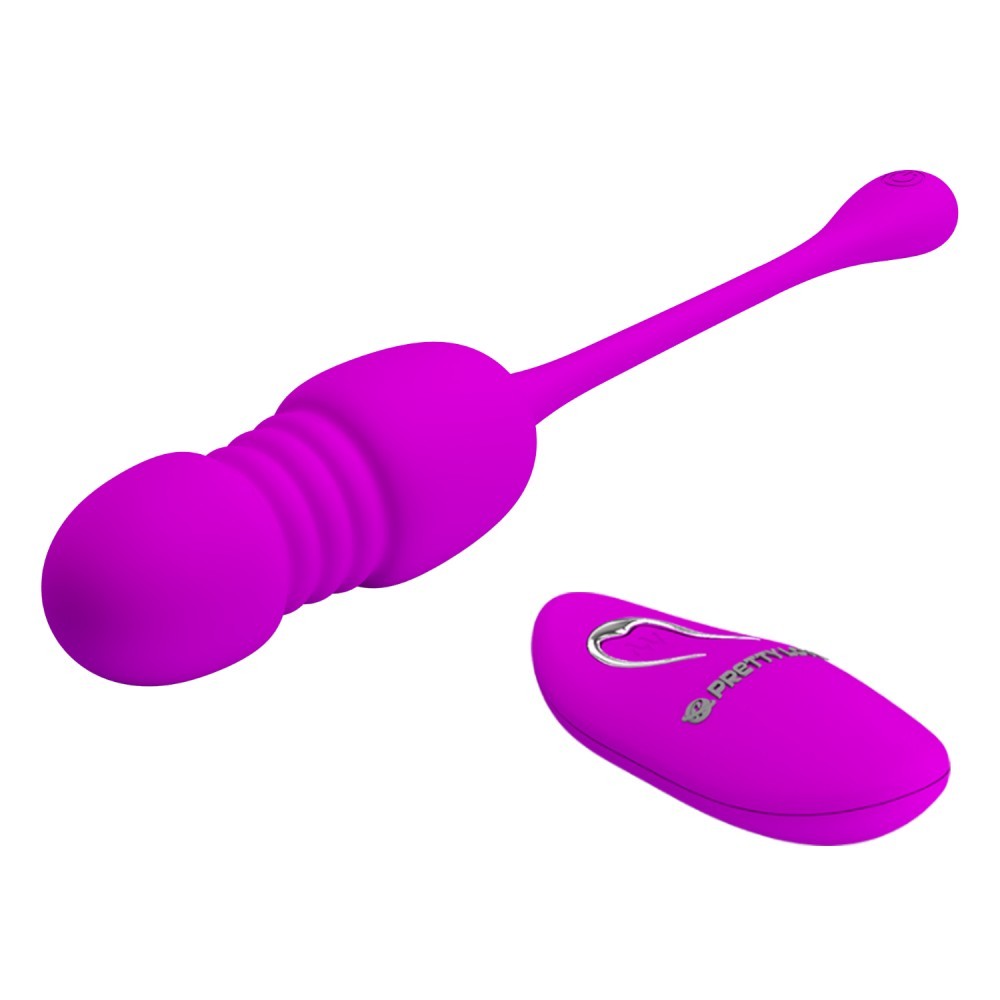 Vibrador com Controle sem Fio em Silicone com 12 Vibra��es e Vai e Vem Recarreg�vel Pink - Vibrador em perspectiva lateral