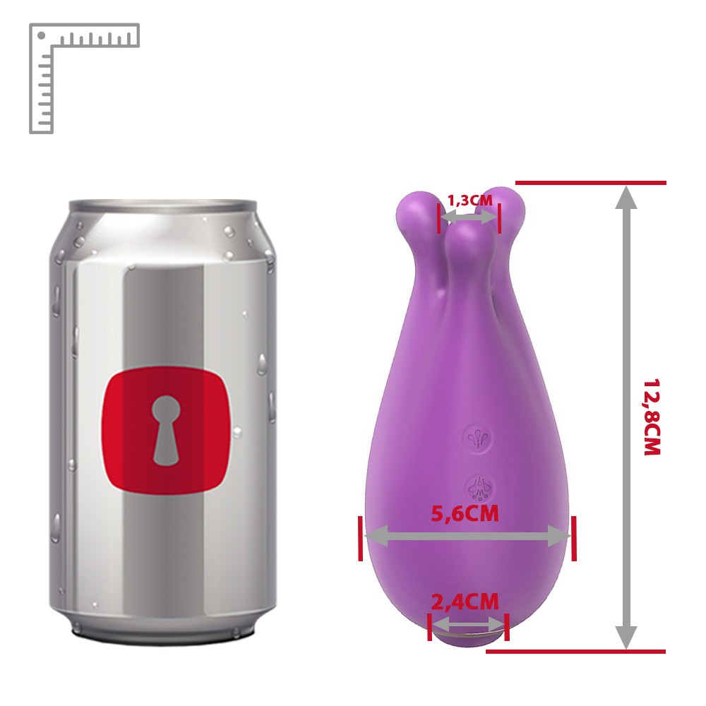 Vibrador para Clit�ris Kraken Roxo - Vista aproximada da ponta sugadora e dos tent�culos girat�rios