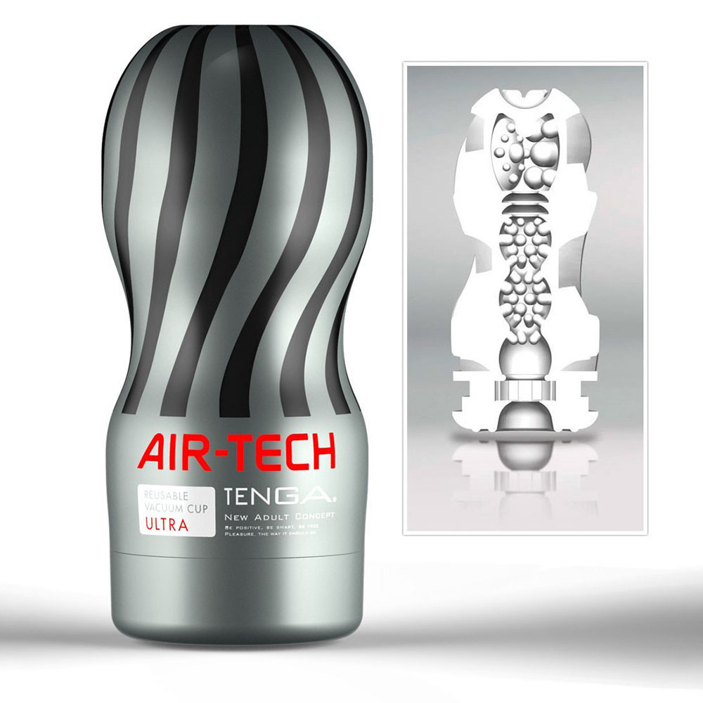 Masturbador Tenga Air-Tech Vacuum Cup Ultra - Vis�o externa com corte ilustrativo da textura interna