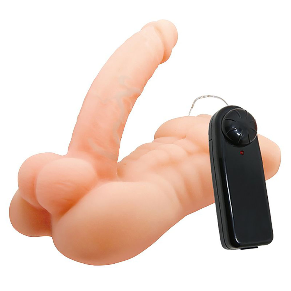 Masturbador feminino Bigger Man, em vista frontal, simulando abd�men masculino e p�nis ereto
