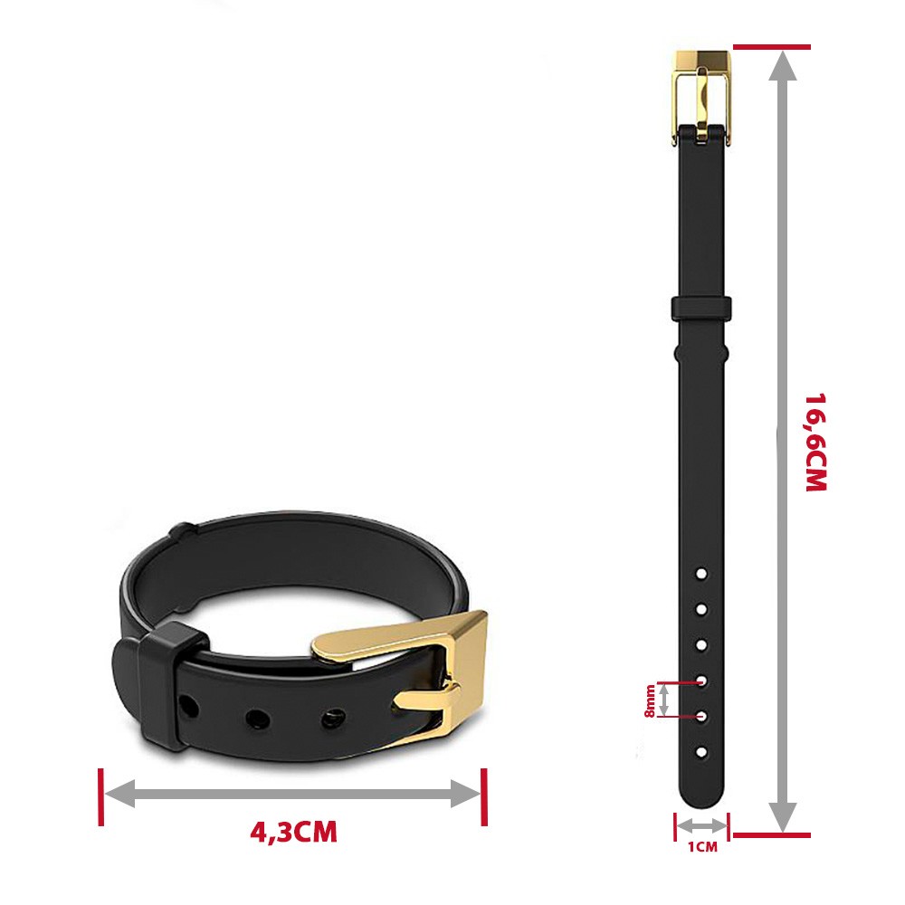 Vista ampliada do Anel Peniano Choker Preto mostrando o lado interno suave e os orif�cios da fivela