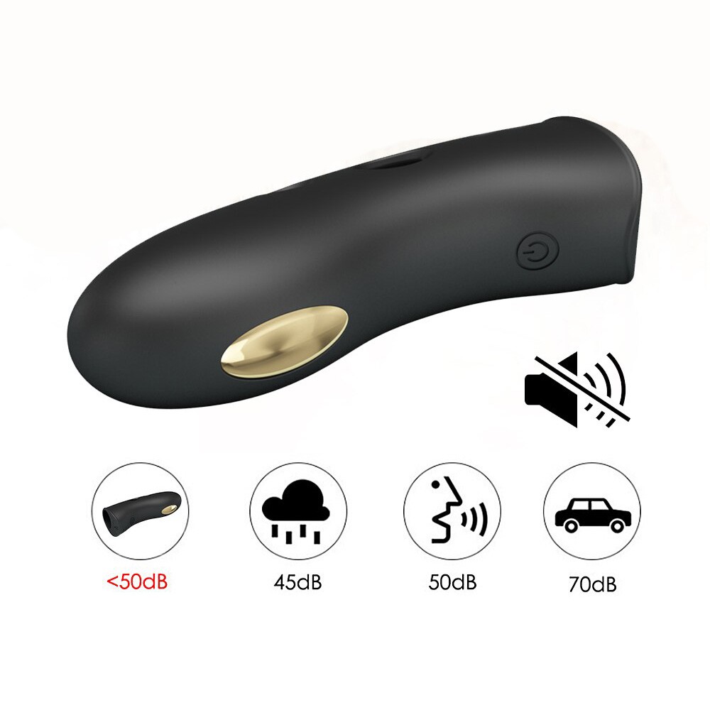 Dedeira em Silicone Recarreg�vel Marico Preto em �ngulo mostrando os detalhes de vibra��o e fun��o choque